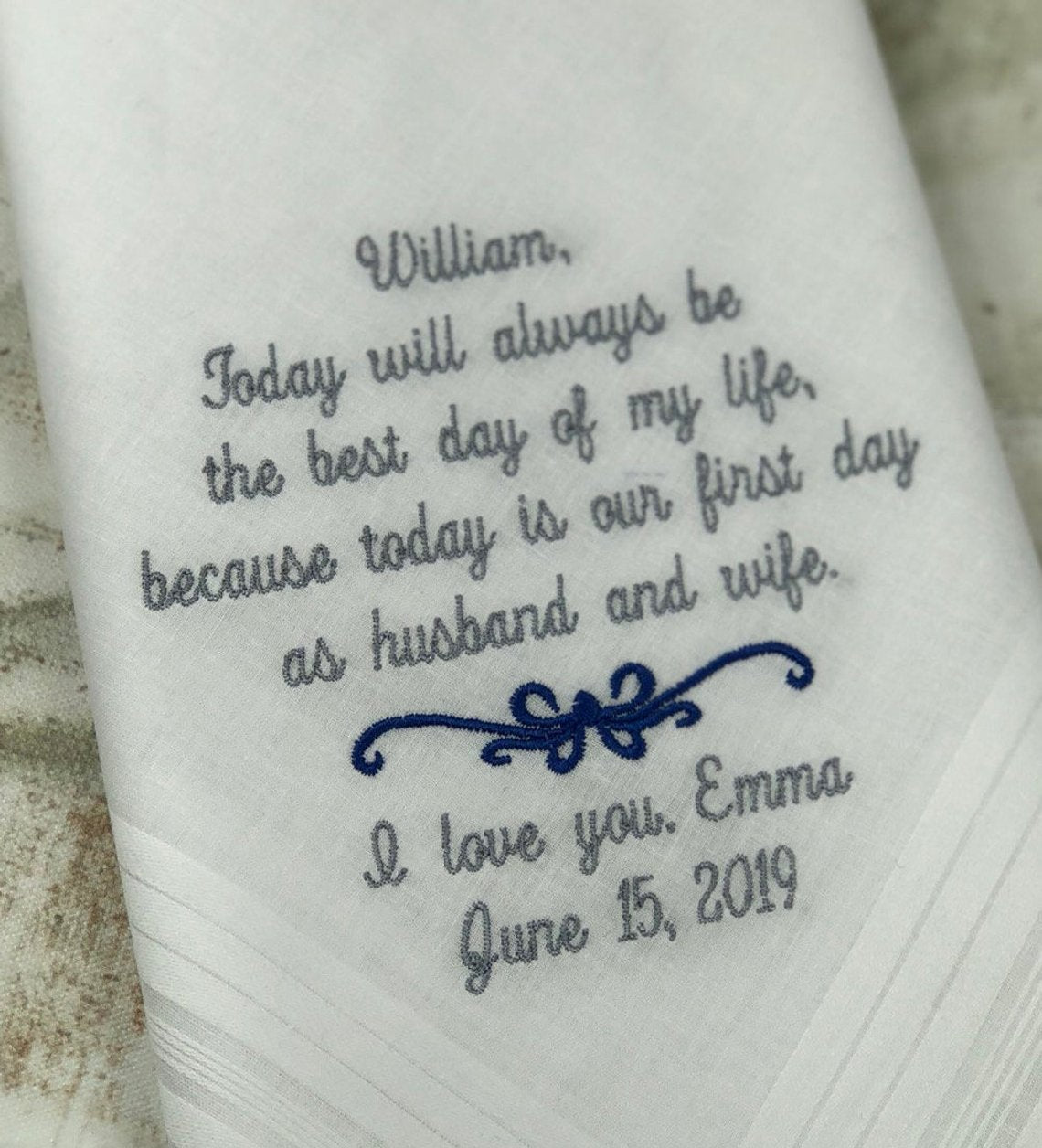 Groom Gift | Wedding Handkerchief For Groom | Personalized Wedding Gift | Wedding Gift To Groom | Custom Handkerchief Groom EMBROIDERED GIFT