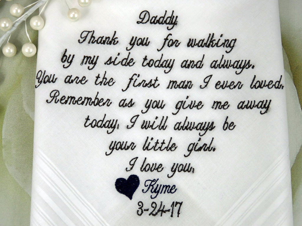 Wedding Gift For Dad From His Daughter custom Wedding Day Gift For Father Of The Bride Handkerchief by Elegant Monogramming
