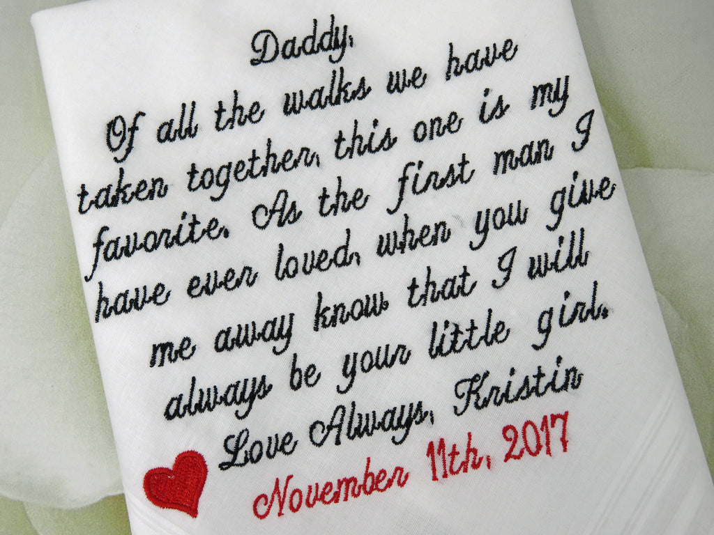 Wedding Gift-Embroidered Wedding Handkerchief, Wedding Present, Gifts For The Couple, Bride and Groom Handkerchief Gift