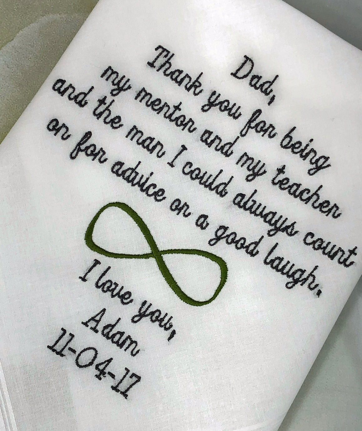 Father Of The Bride Wedding Handkerchief | Embroidered Wedding Handkerchief | Wedding Gift For Dad | Wedding Planning Gift | Grooms Gift