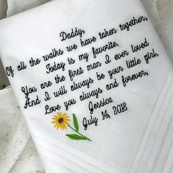 Daddy, of all the walks we have taken together, today is my favorite. You are the first man I ever loved and I will always be your little girl. Love you forever and always, Jessica July 14, 2018