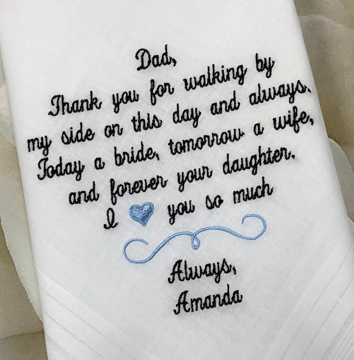 Wedding Handkerchief For Dad Dad Handkerchief-Father of the Bride Wedding Gift Gift For Dad Wedding Hankerchief Wedding Hanky Weding Hankies